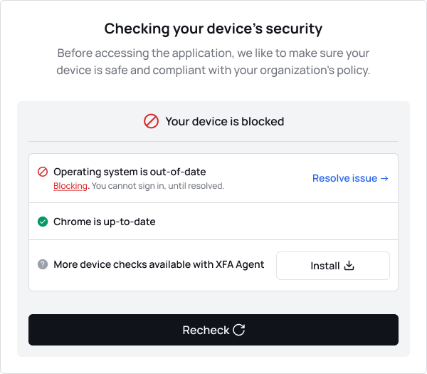 Blocked screen