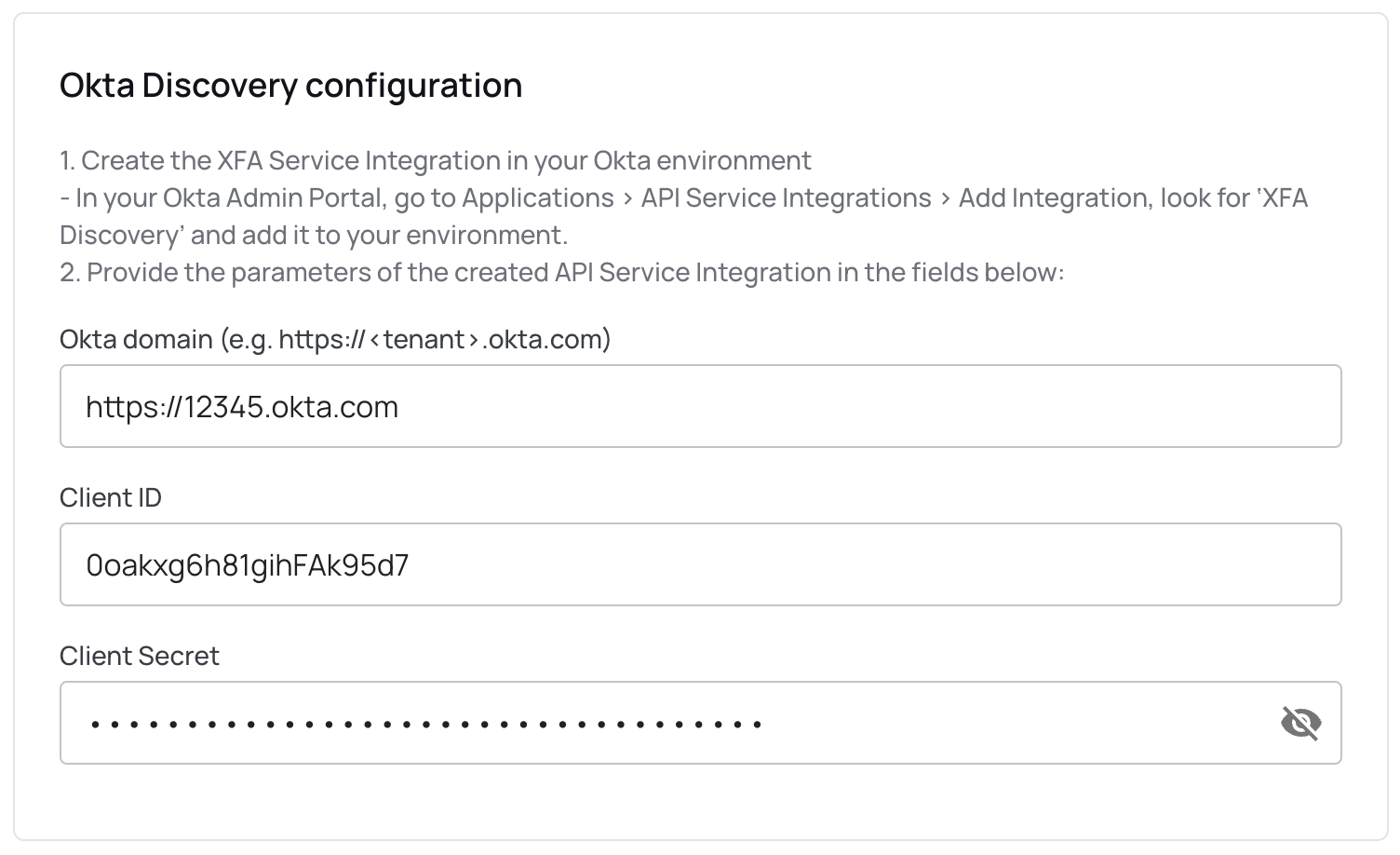 Okta Discovery configuration