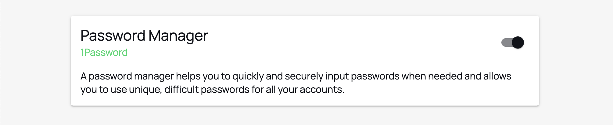 Added password manager check