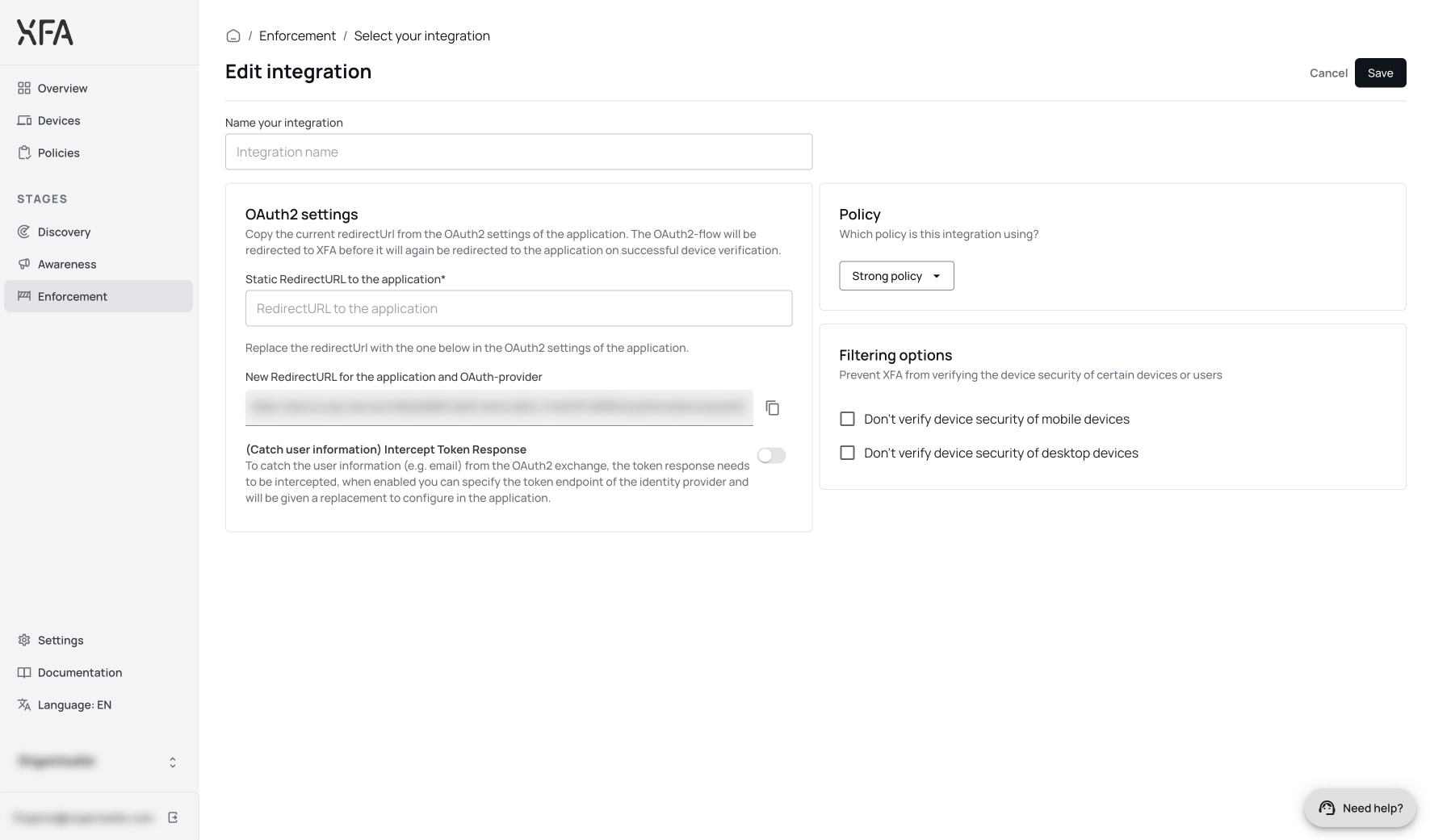 Fill in the identity provider details