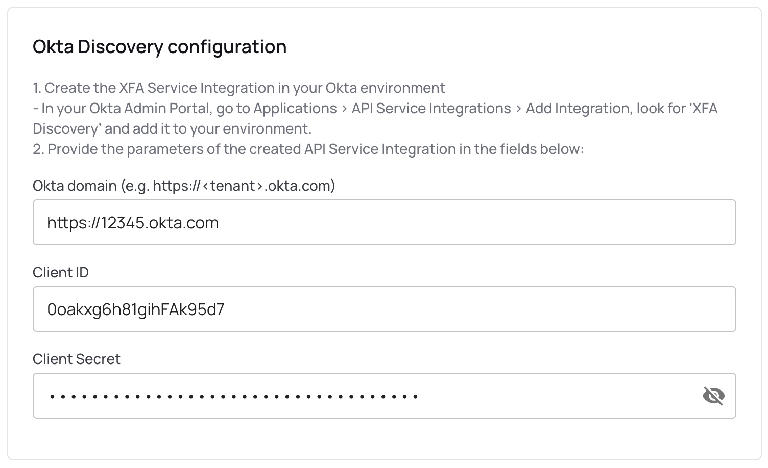 Configuration Okta Discovery